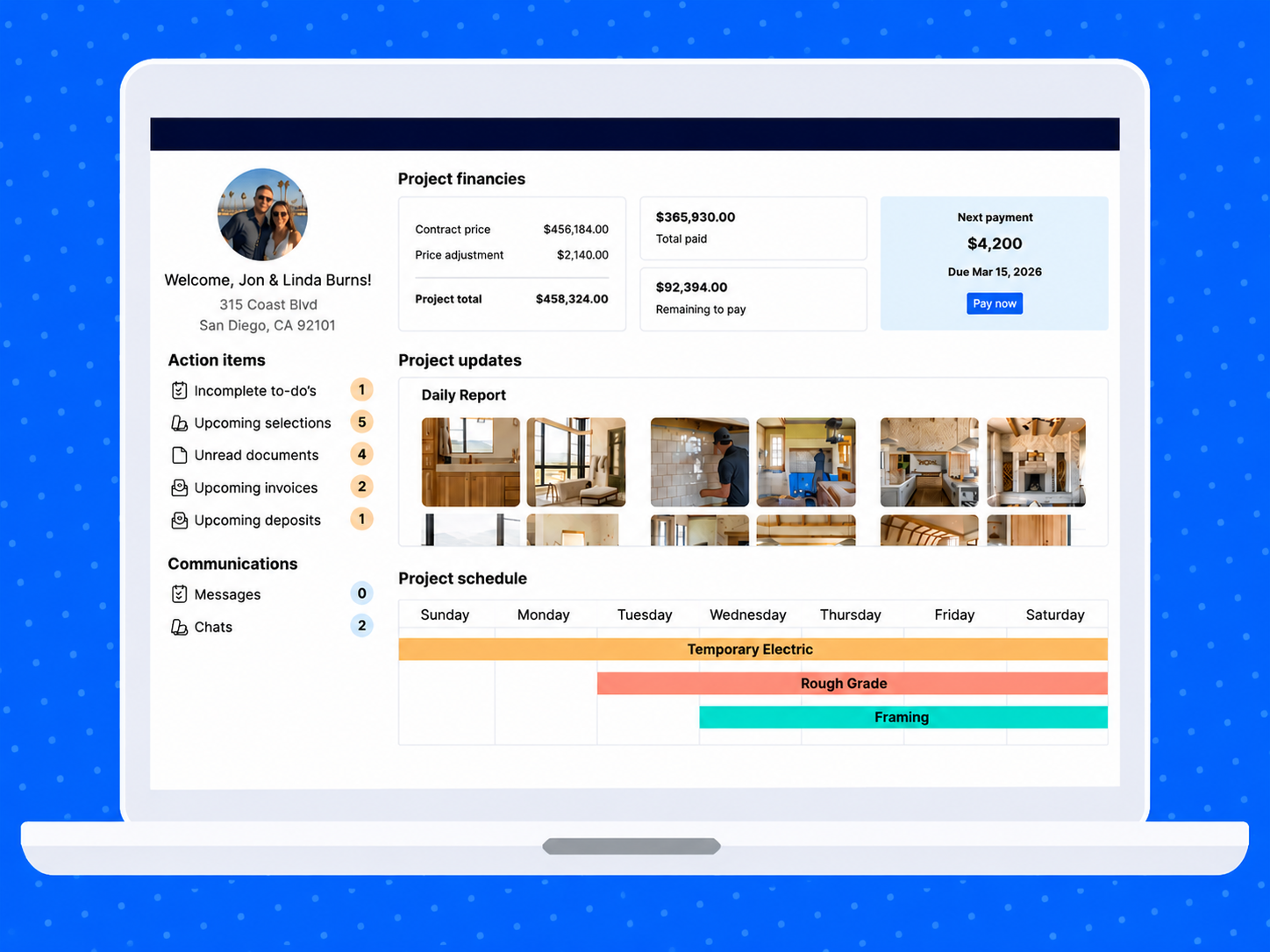 Buildertrend project dashboard